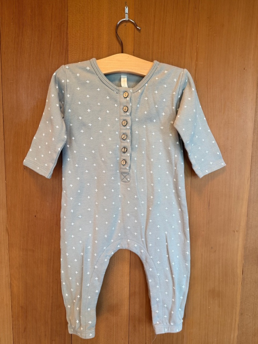 Quincy Mae Gray Organic Cotton Long Sleeve Baby Jumpsuit 6-12 Months